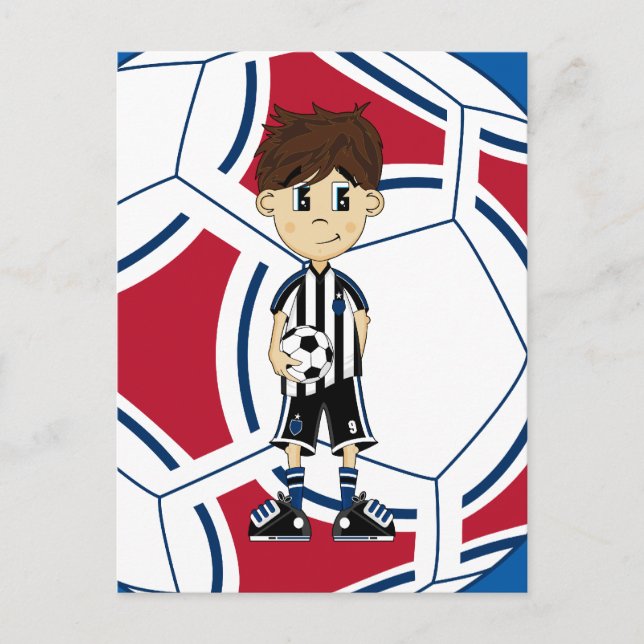 Niedlich Soccer Boy Postcard Postkarte (Vorderseite)