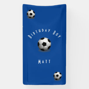 Niedlich Soccer Geburtstag Junge Blau und Weiß Banner