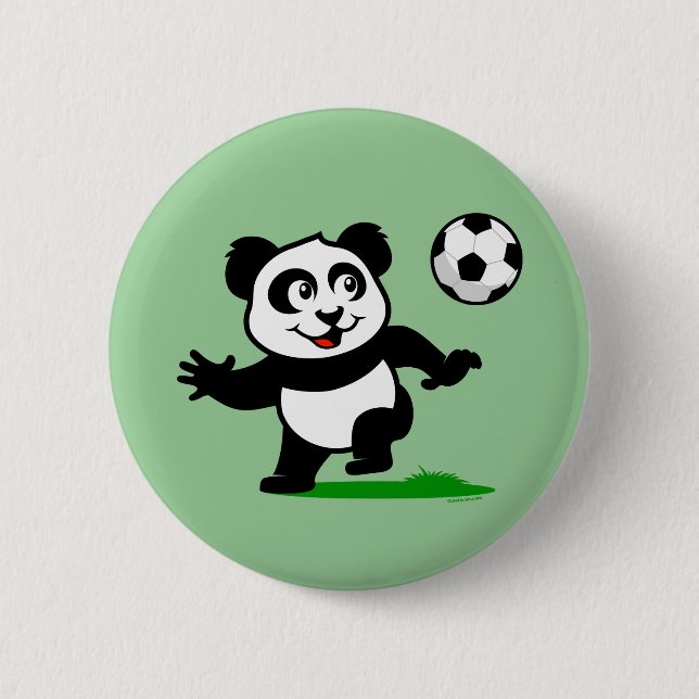 Niedlich Soccer Panda Button (Vorderseite)