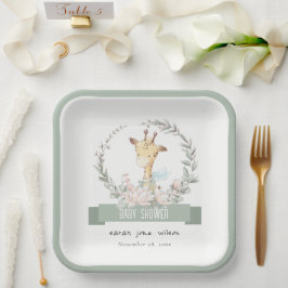 Niedlich Soft Safari Giraffe Blumengarnitur Kinder Pappteller