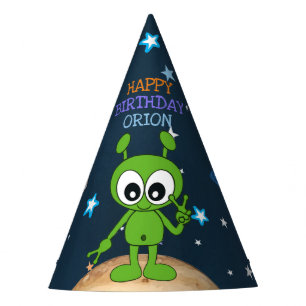 Niedlich Space Alien Peace Planet gibt Geburtstag Partyhütchen