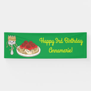 Niedlich Spaghetti Kindergeburtstag Party Kawaii Banner