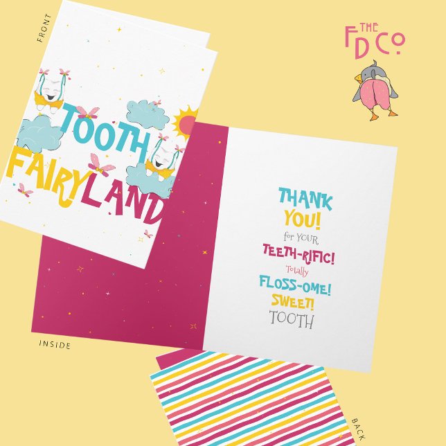 Niedlich Spaß Funny Tooth Fairy Danke Puck Karte (Von Creator hochgeladen)