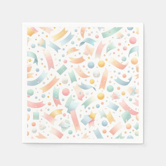 Niedlich Spaß Kinder Confetti Farbenfrohe Pastel G Serviette (Vorderseite)