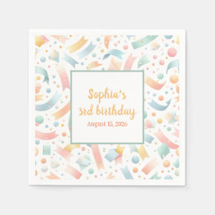 Niedlich Spaß Kinder Confetti Farbenfrohe Pastel G Serviette