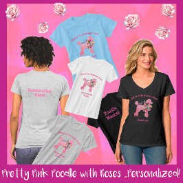 Niedlich Spaß Pink Poodle Personalisierter T - Shi T-Shirt