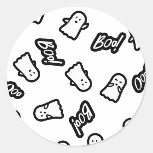 Niedlich Spaß Spooky Halloween Ghosts Muster Runder Aufkleber
