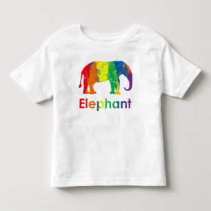 Niedlich, Spaß und bunter Regenbogen Elelphant Kleinkind T-shirt