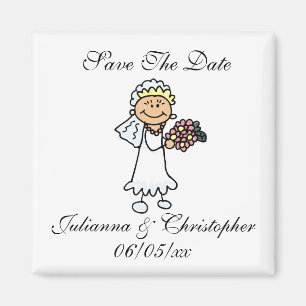 Niedlich speichern Sie das Datum Magnete Bride Bri