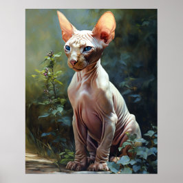 Niedlich Sphynx Cat Art Print Poster