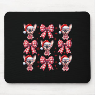 Niedlich Sphynx Cat Red Kariert Coquette Bow Chris Mousepad