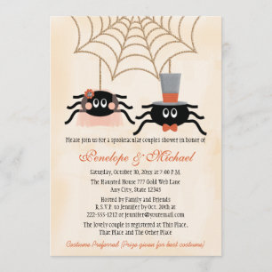 Niedlich Spider Halloween-Dusche Einladung