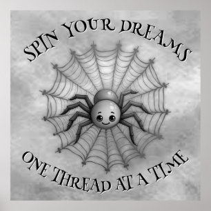 Niedlich Spider Inspiration Zitat Monogram auf gra Poster
