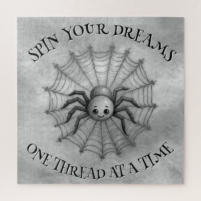 Niedlich Spider Inspiration Zitat Monogram auf gra Puzzle (Vertikal)
