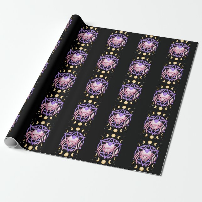 Niedlich Spider Satan Moon Pastel Goth Kawaii Geschenkpapier (Ungerollt)