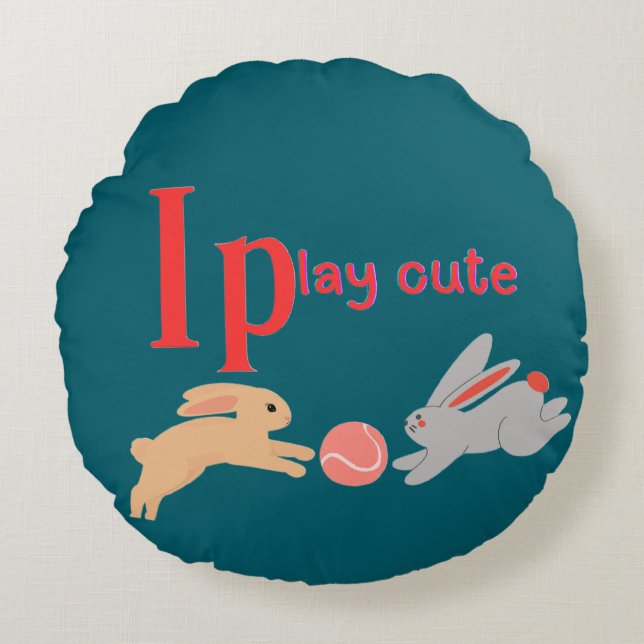 Niedlich spielen rundes kissen (Vorderseite)