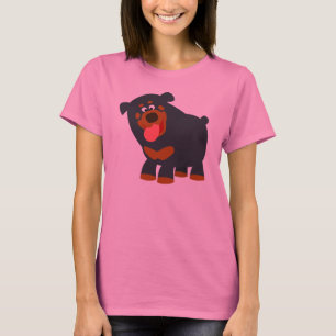 Niedlich spielender Cartoon Rottweiler Women T - S T-Shirt