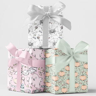 Niedlich Spooky Baby Halloween Oktober Geburtstag Geschenkpapier Set