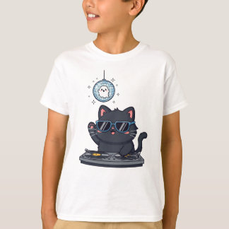 Niedlich Spooky Black Cat und DJ Meowgic T-Shirt