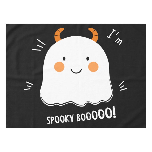 Niedlich Spooky Boo Demon Ghost Tischdecke (Vorderseite (Horizontal))