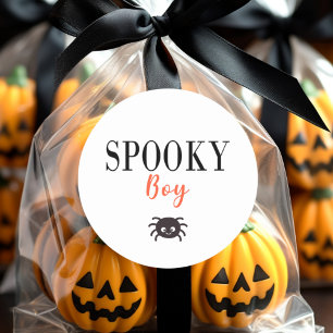 Niedlich Spooky Boy Family Halloween Spider Runder Aufkleber