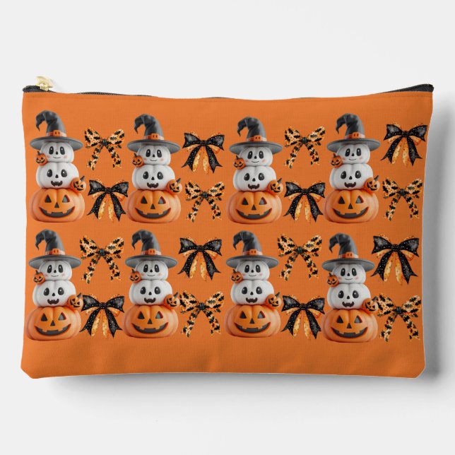 Niedlich Spooky Coquette Halloween Pumpkin Zubehörtasche (Vorderseite)