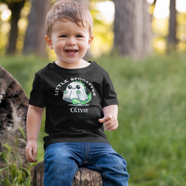 Niedlich, Spooky Dinosaurier, Individuelle Name, H Baby T-shirt (Von Creator hochgeladen)