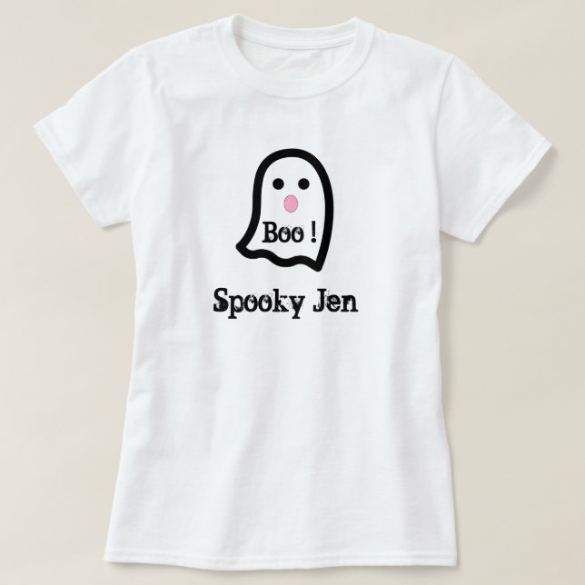 Niedlich Spooky Ghost Boo T - Shirt (Design vorne)