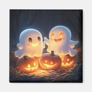 Niedlich Spooky Halloween Cartoon Ghosts Glows Pum Magnet