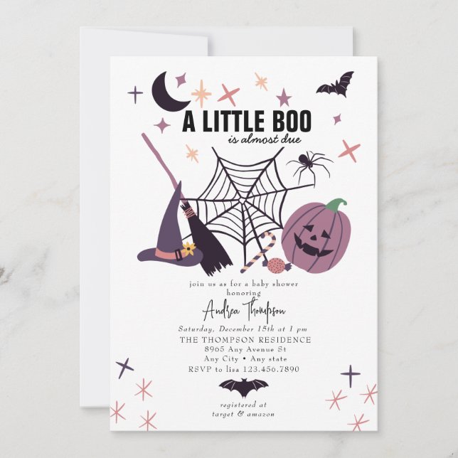 Niedlich Spooky | Halloween-Kinderdusche Einladung (Vorderseite)