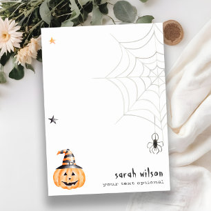 Niedlich Spooky Halloween Pumpkin Spider Webstars Mitteilungskarte