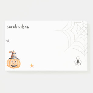 Niedlich Spooky Halloween Pumpkin Spider Webstars Post-it Klebezettel