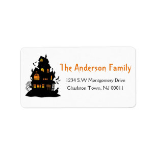Niedlich Spooky Halloween Spuk Haus Adressaufkleber