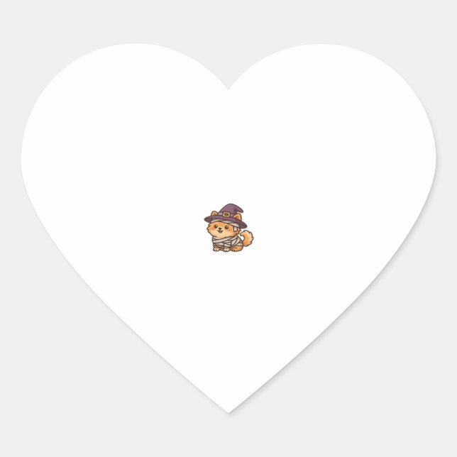 Niedlich Spooky Hund � Kawaii Halloween Welpenklas Herz-Aufkleber (Vorderseite)