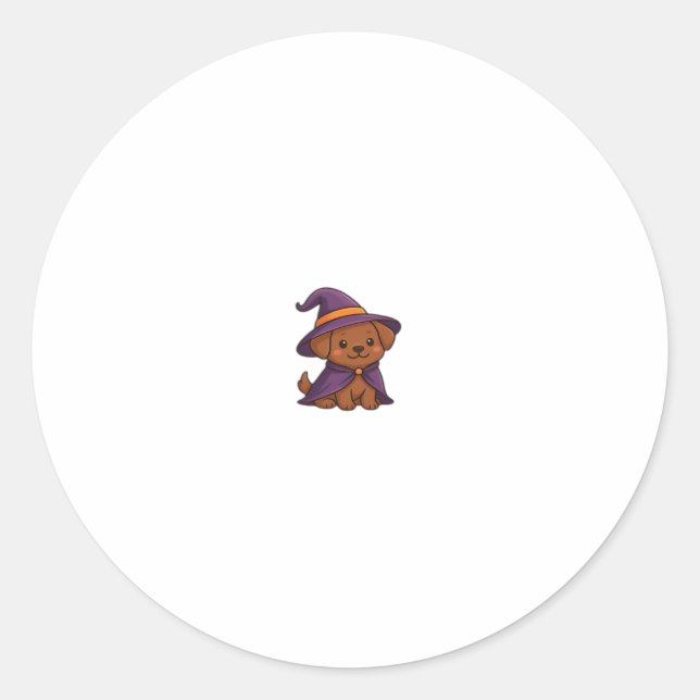 Niedlich Spooky Hund � Kawaii Halloween Welpenklas Runder Aufkleber (Vorderseite)