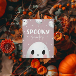 Niedlich Spooky One Halloween Snacks Sign Poster