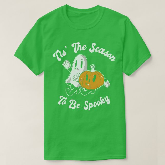 Niedlich Spooky Pumpkin Ghost Halloween-Saison T-Shirt (Design vorne)