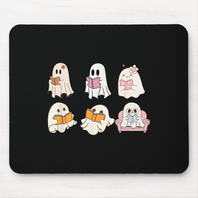 Niedlich Spooky Reading Book Halloween Fall Ghost  Mousepad (Vorne)