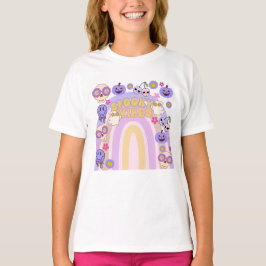 Niedlich Spooky Vibes Groovy Ghost Halloween Gebur T-Shirt