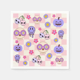 Niedlich Spooky Vibes Groovy Ghost Halloween Serviette