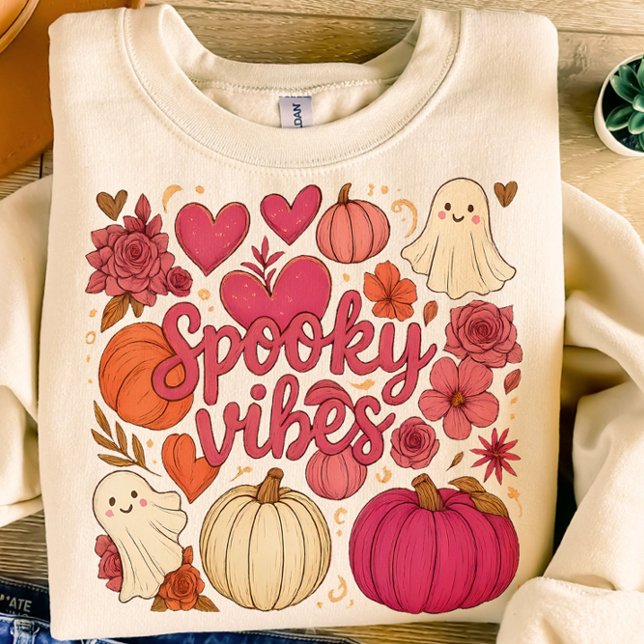 Niedlich Spooky Vibes Herz Pumpkin Design Männer T-Shirt (Von Creator hochgeladen)