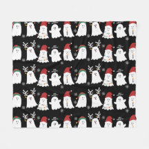 Niedlich Spooky Weihnachtsgeister Fleece Blanket