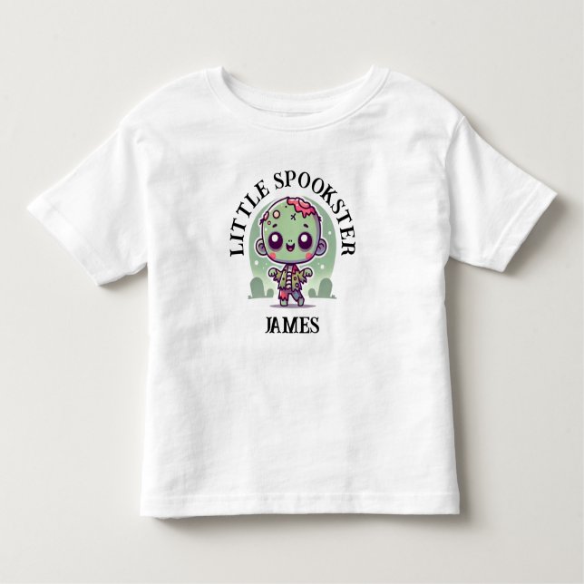 Niedlich, Spooky Zombie, Individuelle Name, Hallow Kleinkind T-shirt (Vorderseite)