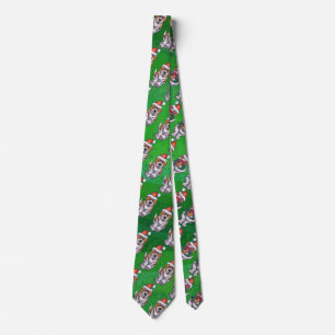 Niedlich St. Bernard in Hat Pattern auf Green Krawatte