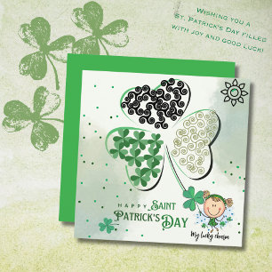 Niedlich St. Patrick Little Girl Feiertagskarte