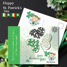 Niedlich St. Patrick Little Girl Postkarte