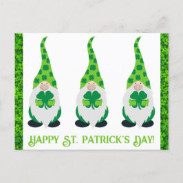 Niedlich St Patricks Day Gnome Green Kleeblatt Postkarte