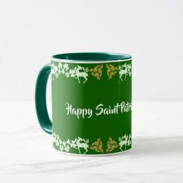 Niedlich St Patricks Day Green Kleeblatt Stag Celt Tasse