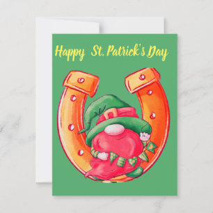 Niedlich St. Patrick's Day Lucky Gnome Feiertagskarte