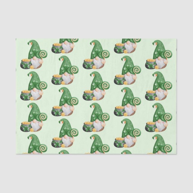 Niedlich St. Patrick's Day Lucky Gnomes Seidenpapier (Vorderseite)